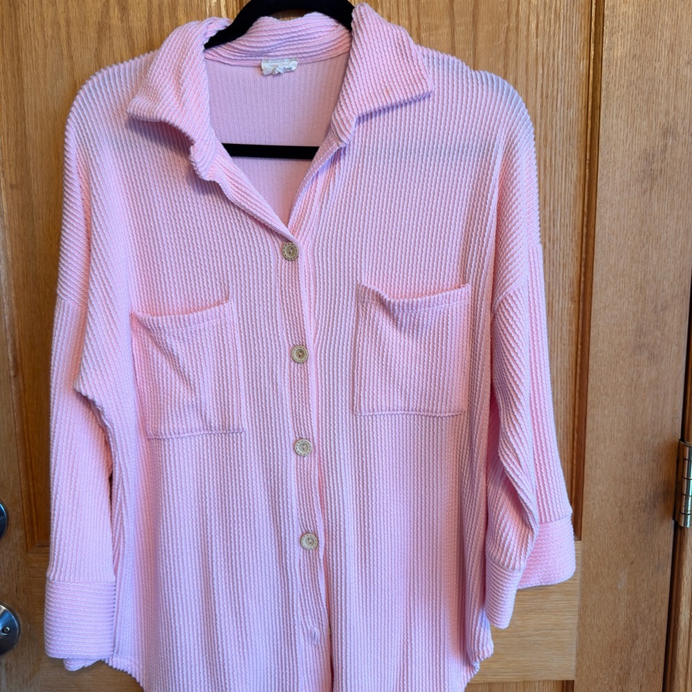 Lovely Melody Pink Textured Knit Top